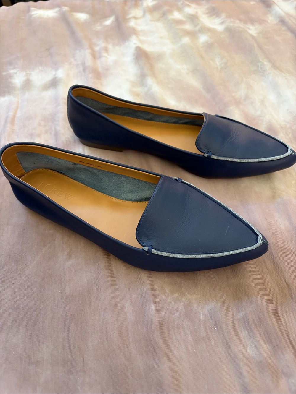 J. Crew Navy Leather Loafers 6.5